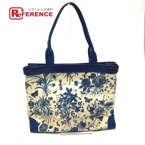 GUCCI Floral Flower bag shoulder tote leather blue